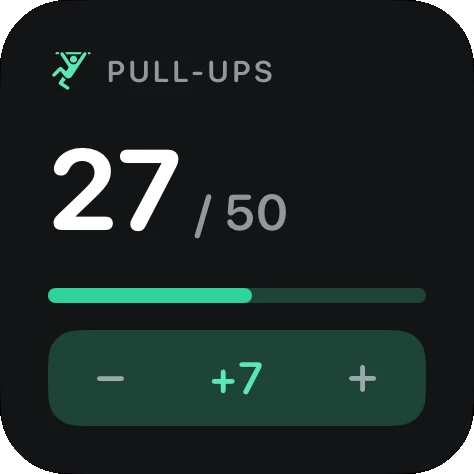 Small pull-ups widget in dark mode, 27 of 50